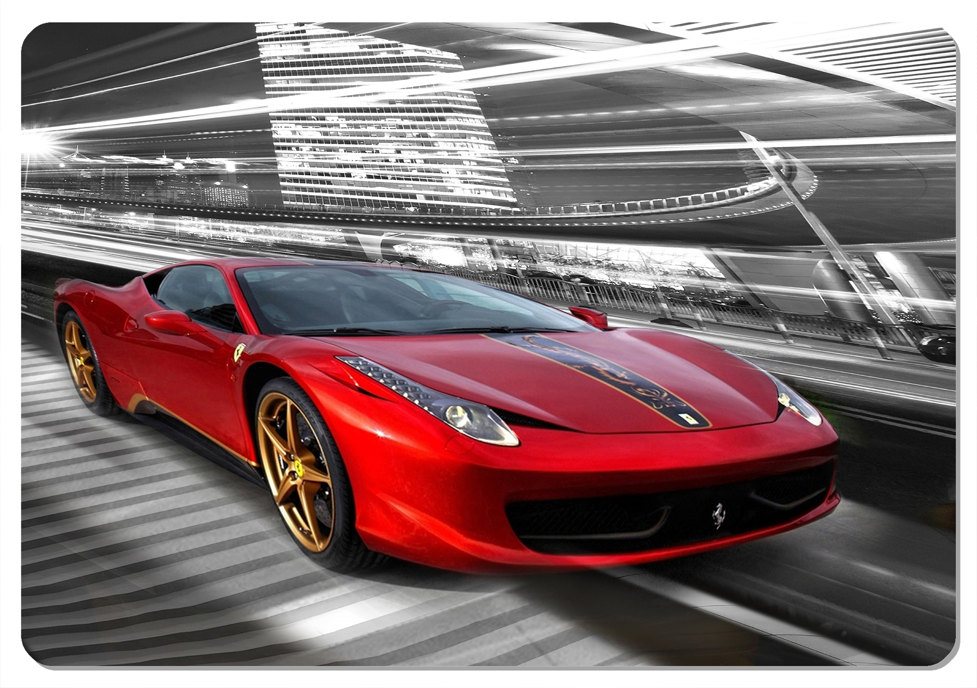Schreibtischunterlage 50×70 Cm, Ferrari-muster – Umweltfreundlicher Filz, Hd-druck, Tischplattenschutz, Für Büro Und Wohnzimmer – Bertoni