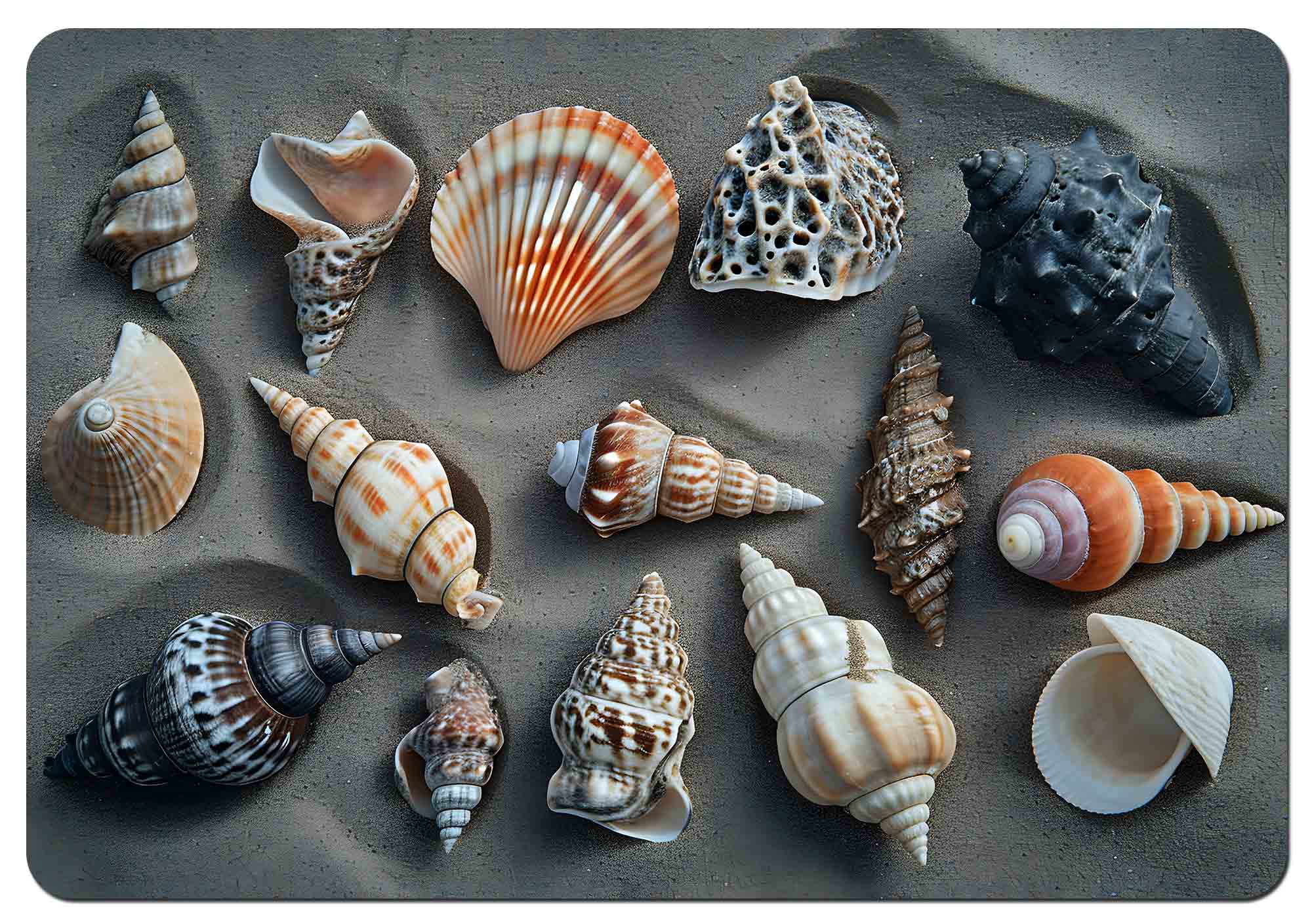 Schreibtischunterlage 50×70 Cm, Muschelmuster – Umweltfreundlicher Filz, Hd-druck, Tischplattenschutz, Für Büro Und Wohnzimmer – Bertoni