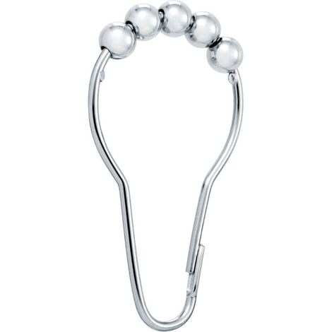 Duschvorhangringe, 12er-set, Verchromt