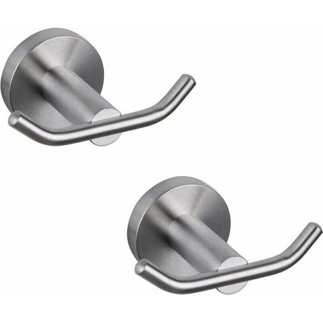 Doppelter Handtuchhaken, Kleiderhaken Aus Edelstahl Sus 304, Garderobenhaken Für Bad Und Küche, Moderner Hotelstil, Wandmontage, 2er-pack, Gebürstete Oberfläche