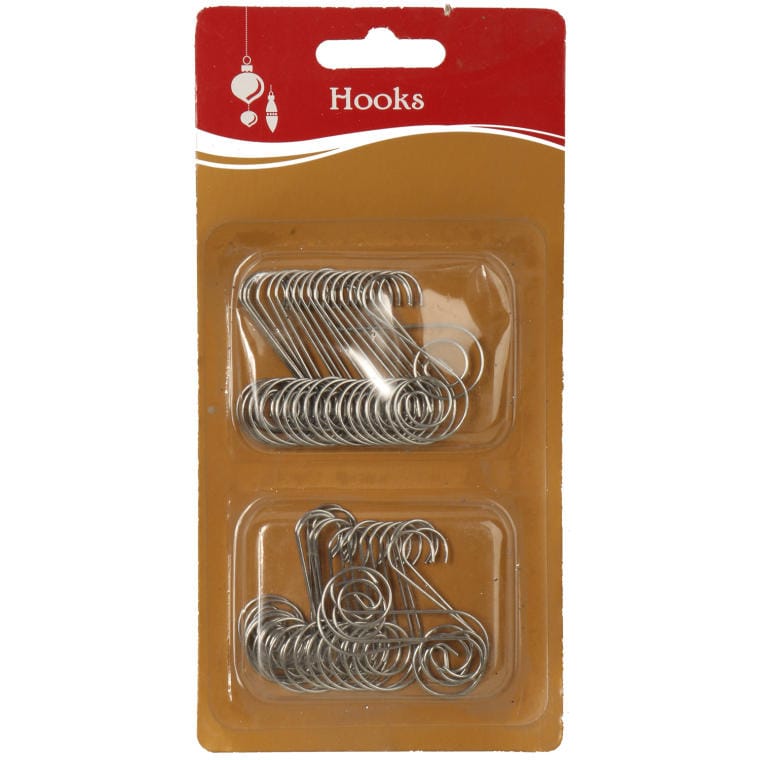 Set Mit 40 Silbernen Haken, 5 Cm Lang