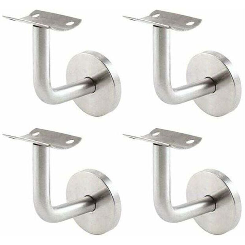 Wandmontierte Handlaufhalterungen – Edelstahlhalterungen Für Treppengeländer – 4er-set Wandhalterungen Für Handläufe – Silberfarben