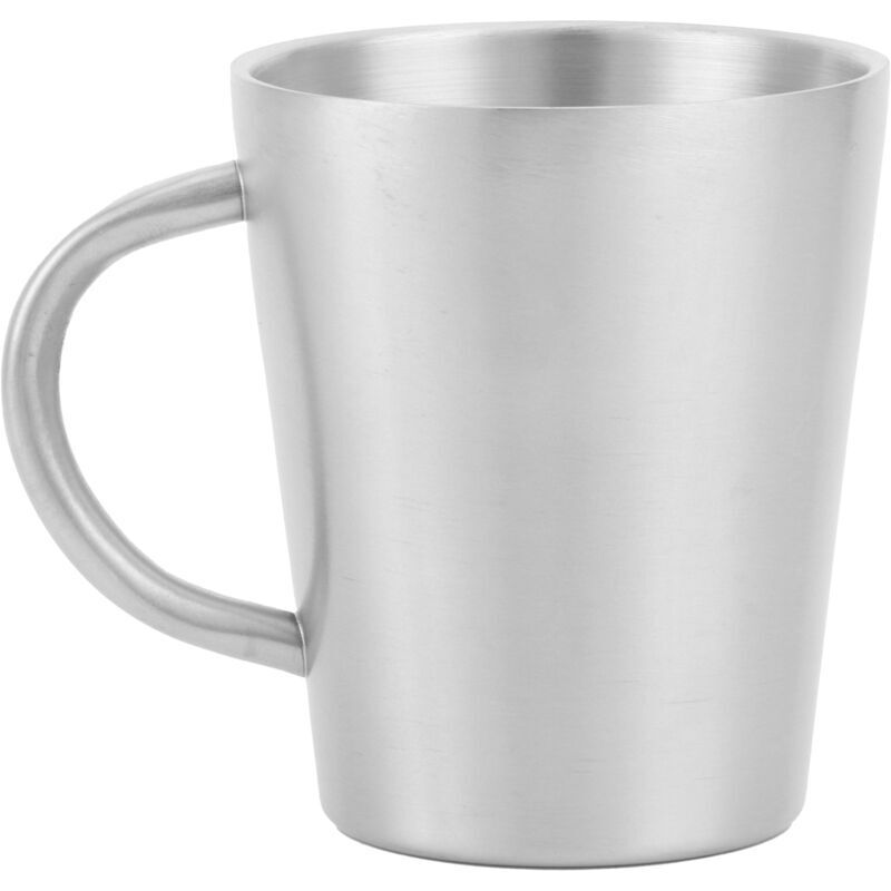 Kaffeebecher Mit Henkel, Teebecher Aus Edelstahl, Für Tee Und Kaffee (304 Doppelwandig, Matt, Naturfarbe)