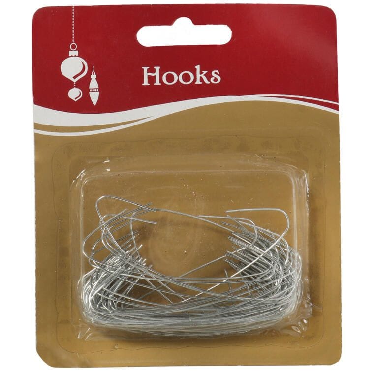 Set Mit 50 Silbernen Haken Für Weihnachtsschmuck, 7 Cm
