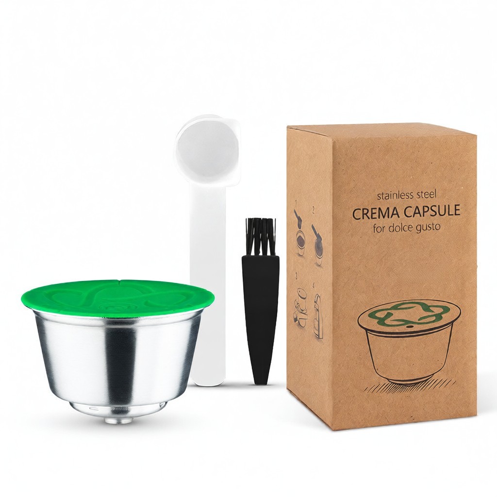 Kompatibel Mit Der Dojo Kaffeemaschine. Wiederverwendbares Fett Für Dojo Kusi Kaffeekapseln, Aus Edelstahl. Enthält 1 Kapsel, Einen Löffel Und Eine Reinigungsbürste. Fassungsvermögen: 20 Ml.