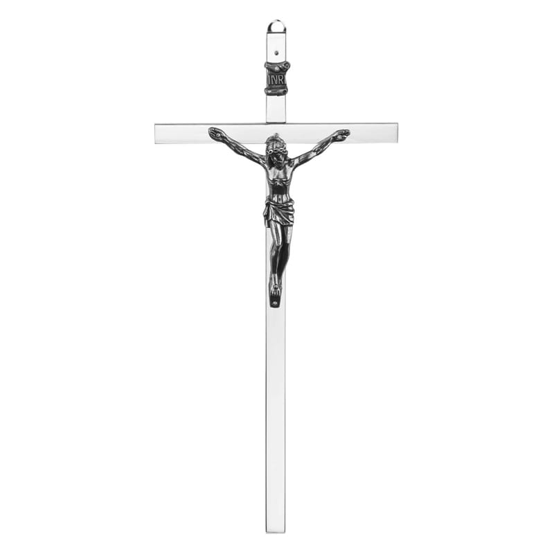 Hängendes Kreuz Aus Neusilber, 18 Cm