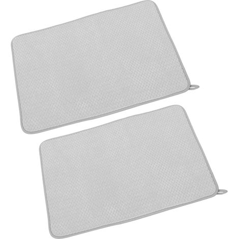 Ultra-absorbierende Geschirrtrockenmatten Aus Fasern, 2er-set Dreilagige Abtropfmatten Für Die Spüle, Rutschfest Und Leicht Zu Reinigen