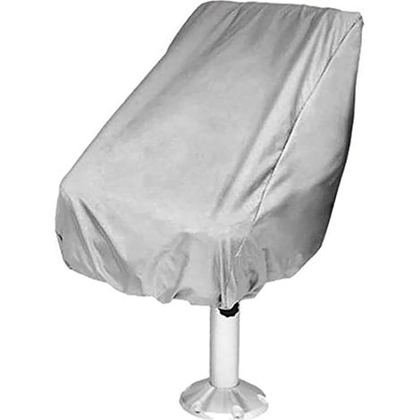 Grauer Bootssitzbezug, 56 X 61 X 64 Cm, Aus Oxford-gewebe, Uv-schutz, Wetterfest, Wasserdicht, Staubdicht, Mit Verstellbarem Kordelzug, Passend Für Die Meisten Sitze