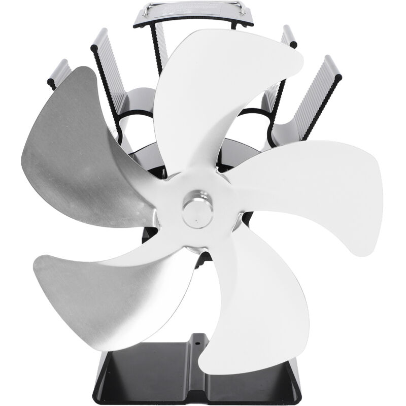 5-blatt-ofenlüfter, Wärmebetriebener Ofenlüfter, Kaminlüfter, Silber