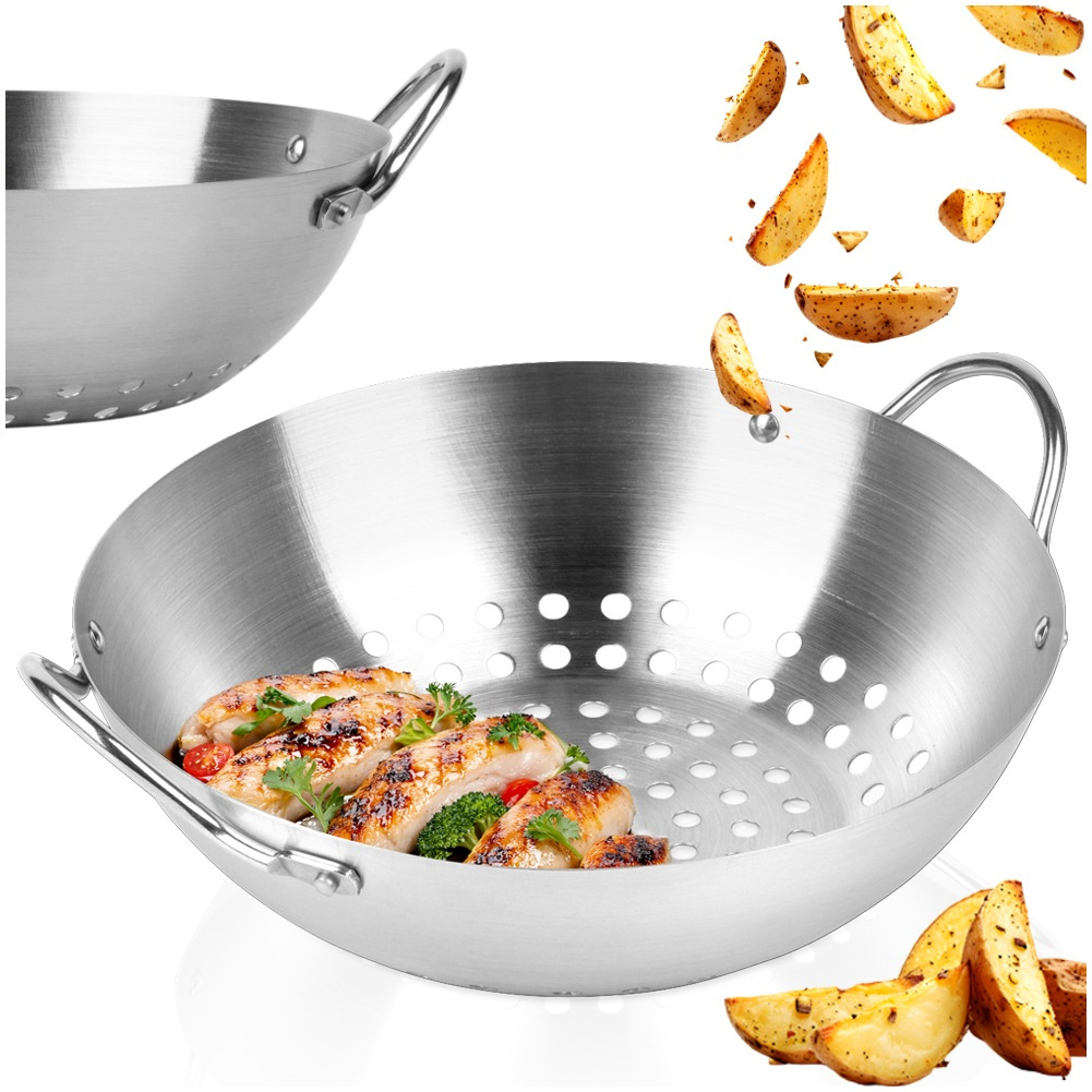 Grillkorb Zum Grillen Von Fleisch Und Gemüse, Perforierter Stahl, 20,5 Cm