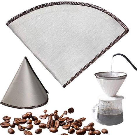 Wiederverwendbarer Edelstahl-kaffeefilter Mit Feinem Sieb, Pour-over-kaffeefilter, Alternative Zu Papierkaffeefiltern