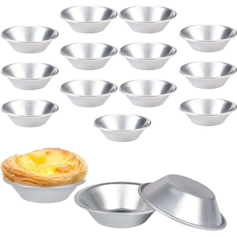 Set Mit 16 Wiederverwendbaren Mini-törtchenformen – 7,5 X 4 X 2 Cm – Antihaftbeschichtung Für Törtchen Und Quiches – Aluminium – Silber – Klein