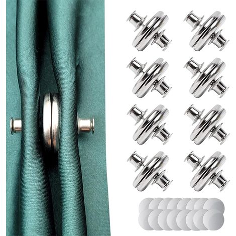 (silber) 8 Paar Vorhangmagnete, Vorhangknopfmagnete, Magnetische Vorhangbefestigungen Für Duschvorhänge, Vorhänge