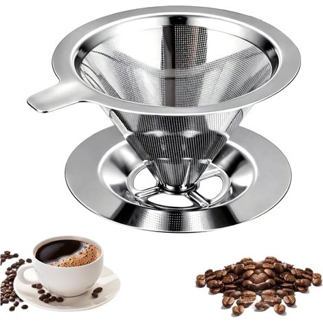 Wiederverwendbarer Edelstahl-kaffeefilter, Permanentfilter Mit Boden, Spülmaschinenfest. Papierlose Kaffeefilter Für Die Manuelle Kaffeezubereitung.