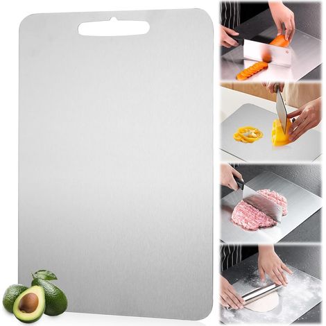 Schneidebrett Aus Titan, 30 × 20 Cm, Doppelseitig, Aus Titan 304, Lebensmittelecht, Für Fleisch, Obst Und Gemüse