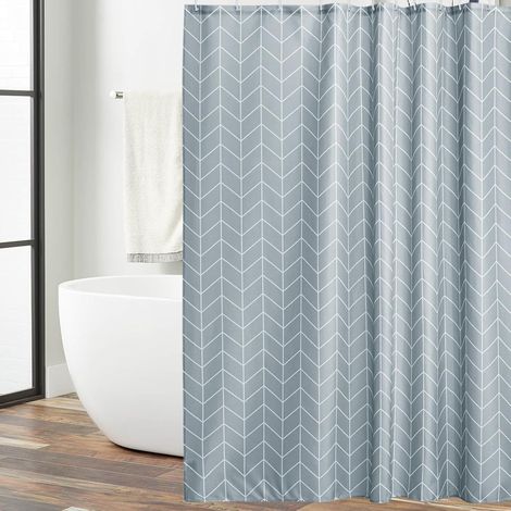 (grau) Anti-schimmel-duschvorhang, 180x200 Duschvorhang, Peva Schnelltrocknender Badvorhang, Duschvorhang Mit Haken, Badvorhang, Antibakteriell, Wasserdicht, Maschinenwaschbar.