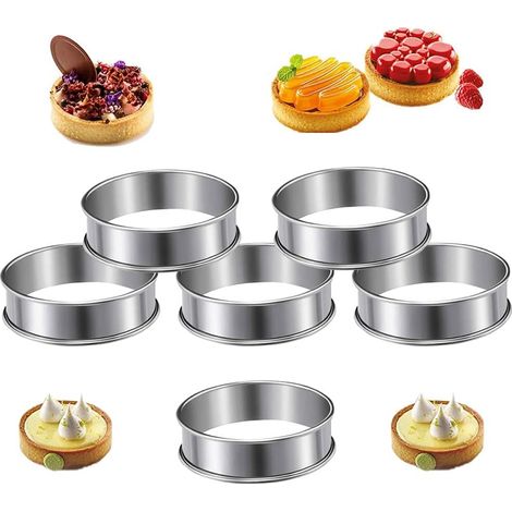 Tarteletteringe, Gebäckringe, 6-teiliges Antihaft-formen-set, Perforierte Mousseringe Für Kuchen, Doppelt Gerollte Tarteletteringe, Tarteletteringe