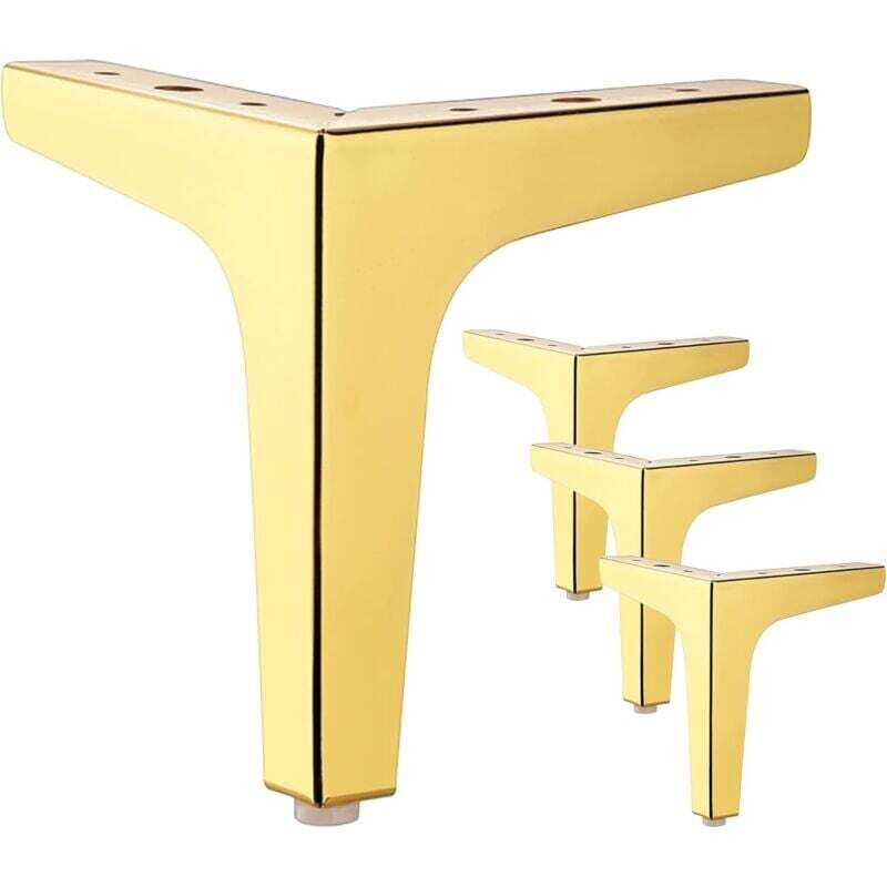 Set Mit 4 Silberfarbenen Metall-möbelfüßen (gold), 15 Cm, Für Schränke, Sofas, Couchtische, Tv-ständer Und Andere Möbel