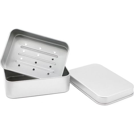 Seifenschale Aus Aluminium Mit Abtropffläche, Kleine Seifenschale, Auslaufsicher, Für Zuhause, Reisen, Camping, 9,2 X 6,2 X 2,6 Cm (innenmaße)