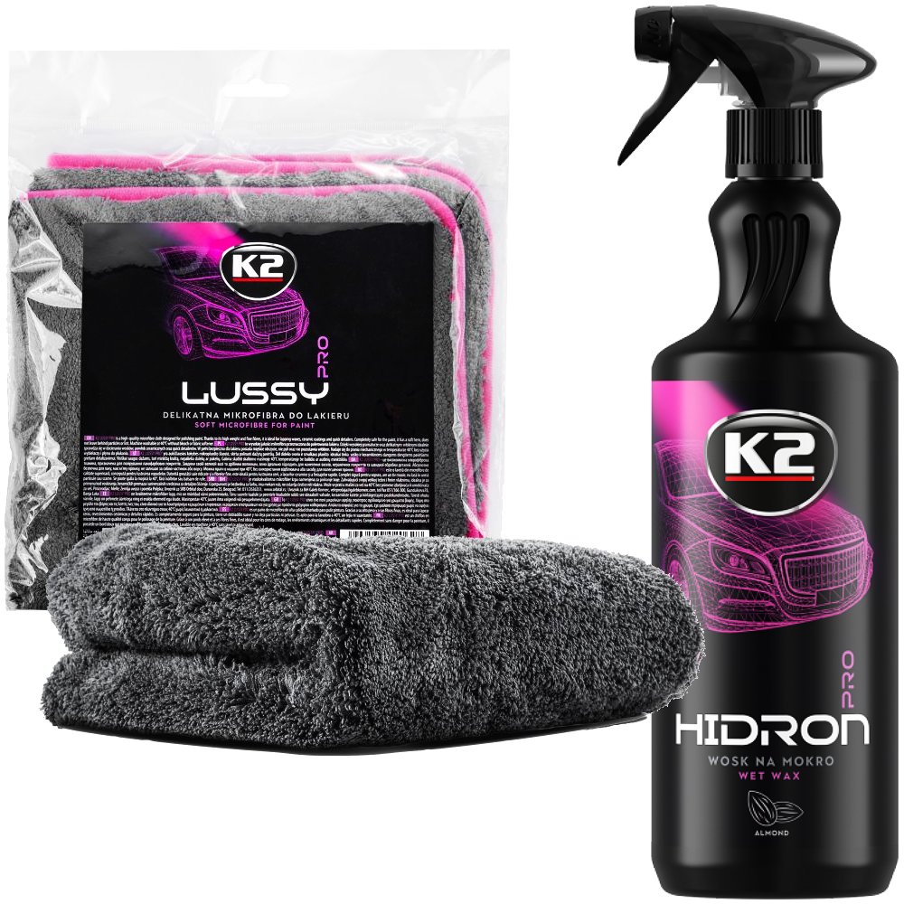 K2 Hidron Pro 1l Nass- Und Trockenautowachs + K2 Lussy Tuch 40x40