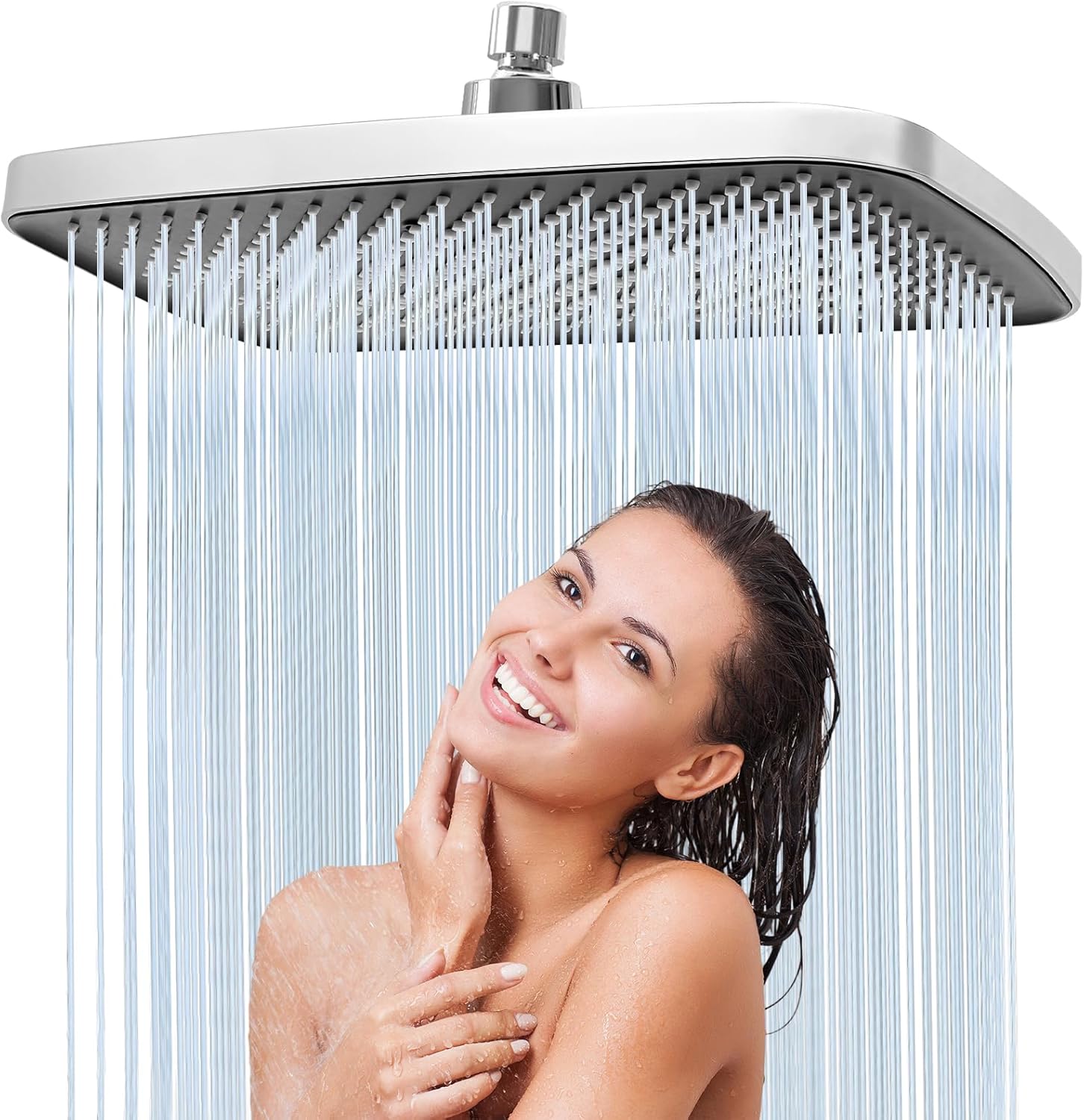 Rain Shower Head 14 Inches, Rain Shower Head Stainless Steel 304 Square 30 X 20 Cm, 360° Adjustable Shower Head, Self-cleaning Rain Shower Head, Can Be Installed On The Wall Or Ceiling