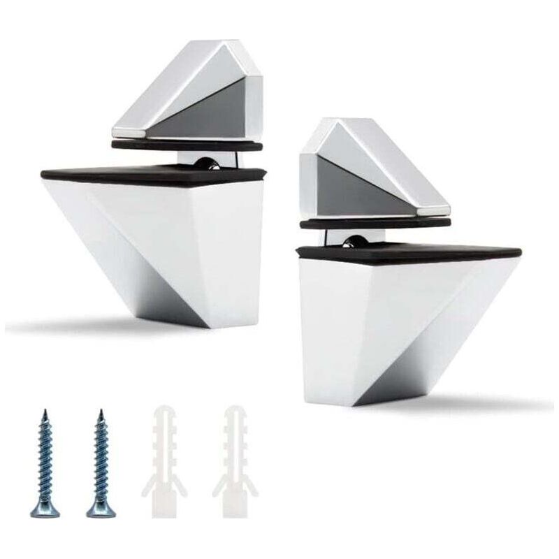Set Mit 2 Glasklemmen, Verstellbare Regalhalterung, Badezimmerspiegelklemme, Geeignet Für Regalböden Mit Einer Dicke Von 3 Bis 20 Mm (silber)