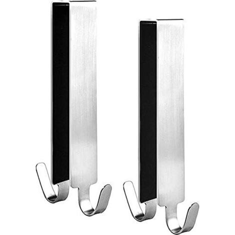 Verlängerte Duschtürhaken Im Set, Türhaken Für Rahmenlose Glasduschtüren. Doppelhandtuchhaken (silber)