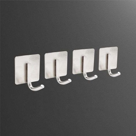 Ulisem 4er-pack Selbstklebende Haken, Edelstahl-wandhaken Zum Einfachen Befestigen Von Küchenhandtüchern (ohne Bohren), Handtuchhalter Für Bad Und Gäste-wc, Selbstklebende Garderobe Für Zuhause