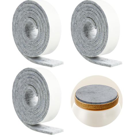 3-teiliges Set Selbstklebender Filzgleiter Für Möbel, 100 Cm X 2 Cm Rollen Selbstklebender Filzgleiter, Selbstklebende Möbelgleiter, Stuhlgleiter, Zum Schutz Von Tisch-, Stuhl- Und Sofabeinen
