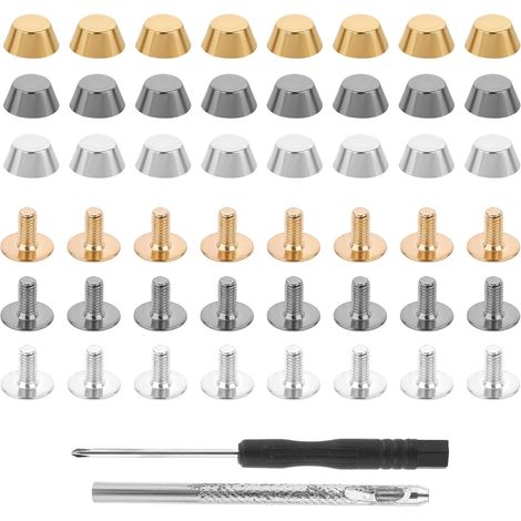 Set Aus 26 Handtaschenfüßen, Messingnägeln Mit Flachem Kopf Und Metallnieten Zur Herstellung Von Lederhandtaschen.