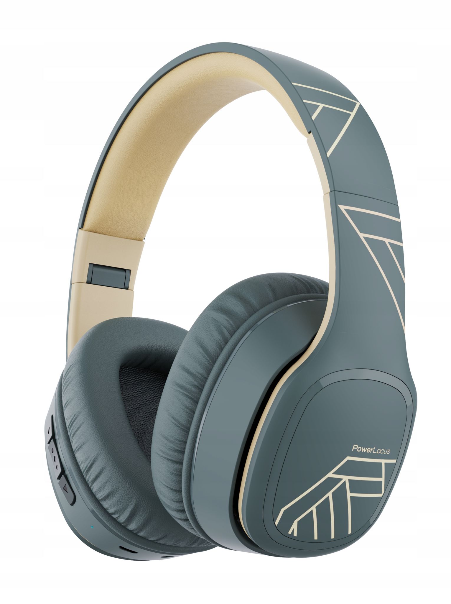 Powerlocus P7 Bluetooth-kopfhörer, Asphaltgrau, Over-ear, Mikrofon, Aux, Bt, 50 Std.