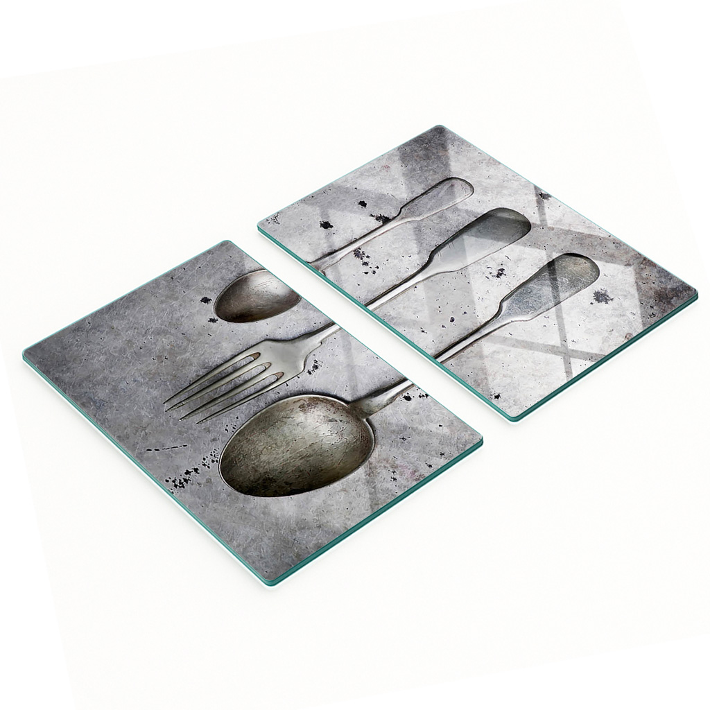 Multifunktionale Küchen-dekorationsplatten Aus Gehärtetem Glas, Besteckkasten 2 X 40 X 52 Cm