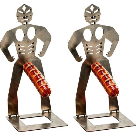 Set Mit 2 Edelstahl-wursthaltern Für Grills Und Hotdogs, Outdoor-kochzubehör Für Grills, Picknicks, Camping Und Lagerfeuer