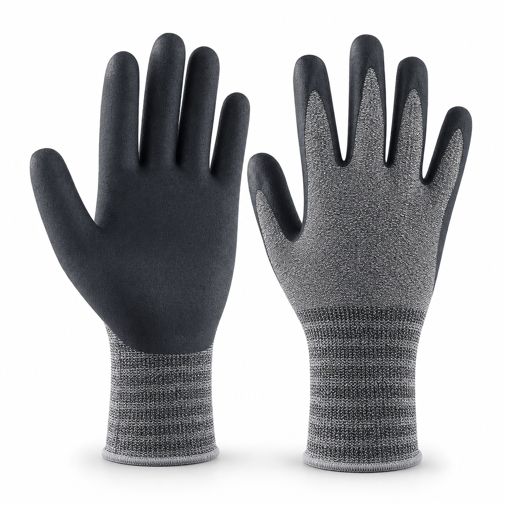 Rutschfeste Schutzhandschuhe Aus Latexschaum Für Handhabungs- Und Baustellenarbeiten
