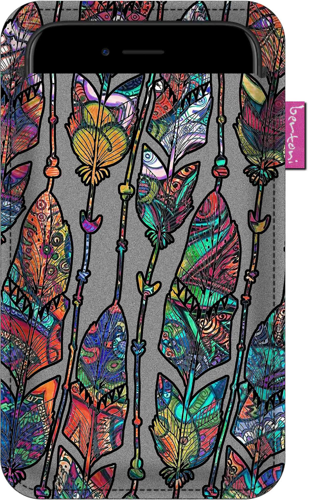 Smartphone-hülle, Boho-muster – Öko-filz, 105 X 175 Mm, Grau, Strapazierfähiger Druck, Schutz Für Ihr Handy, Waschbar Bei 40 °c, Bertoni