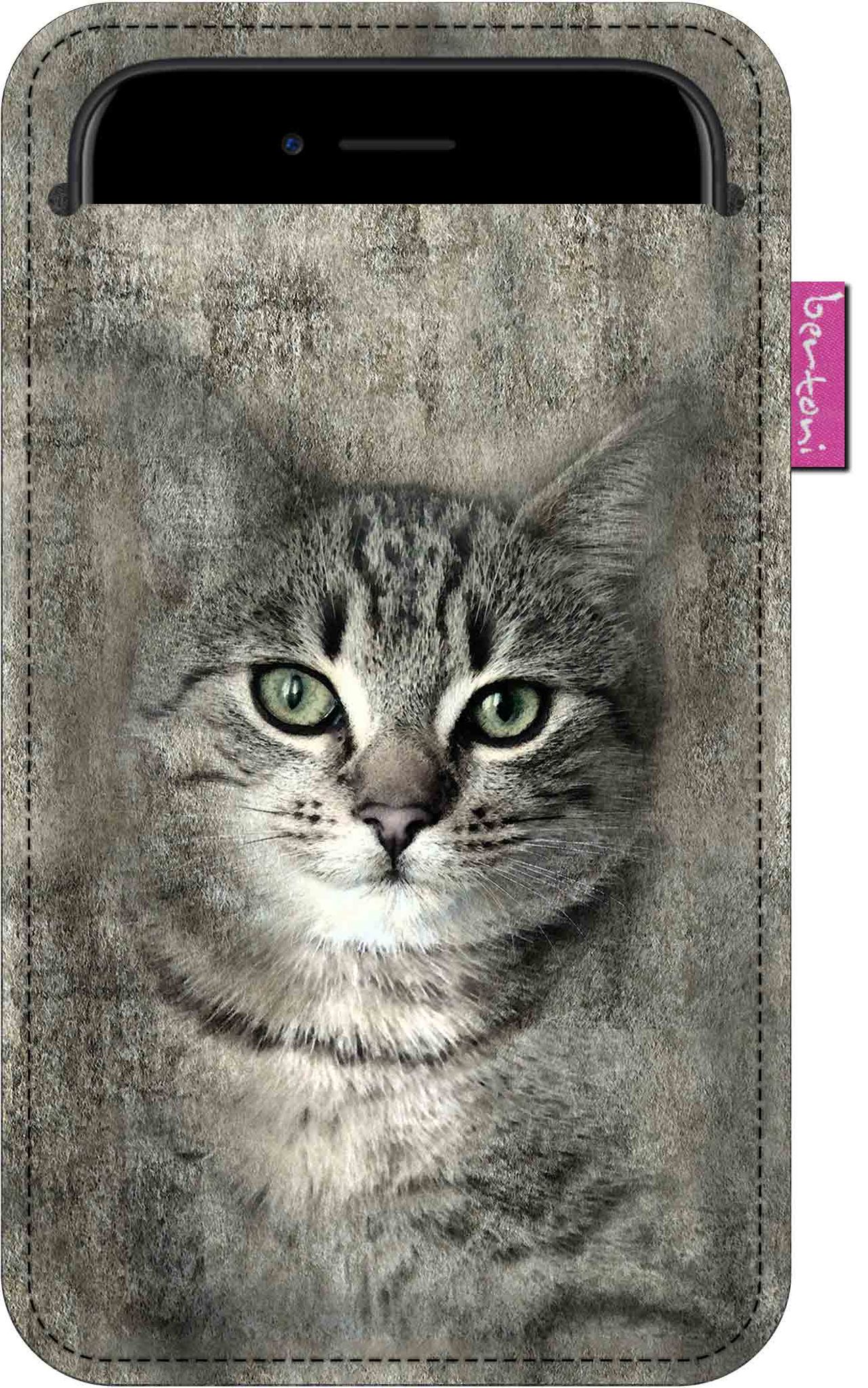 Smartphone-hülle, Filon-muster – Ökologischer Filz, 105 X 175 Mm, Grau, Strapazierfähiger Druck, Schutz Für Ihr Smartphone, Waschbar Bei 40 °c, Bertoni