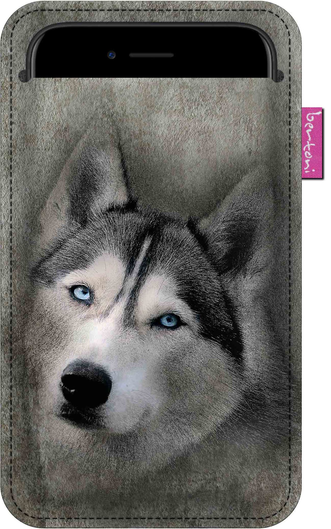 Smartphone-hülle Mit Husky-motiv – Öko-filz, 105 X 175 Mm, Grau, Strapazierfähiger Druck, Schutz Für Ihr Smartphone, Waschbar Bei 40 °c, Bertoni