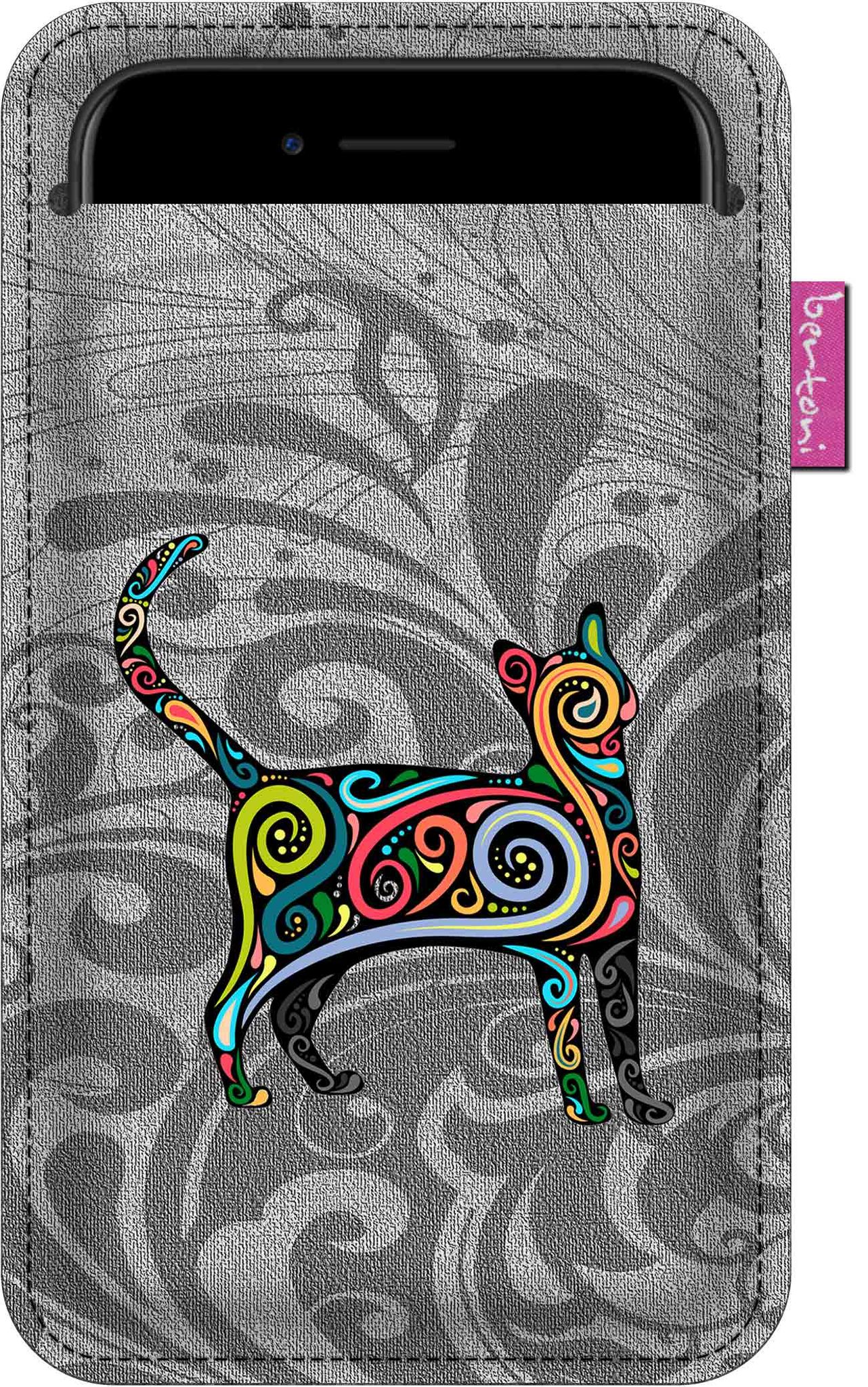 Smartphone-hülle, „find Me“-muster – Ökologischer Filz, 105 X 175 Mm, Grau, Strapazierfähiger Druck, Schutz Für Ihr Smartphone, Waschbar Bei 40 °c, Bertoni