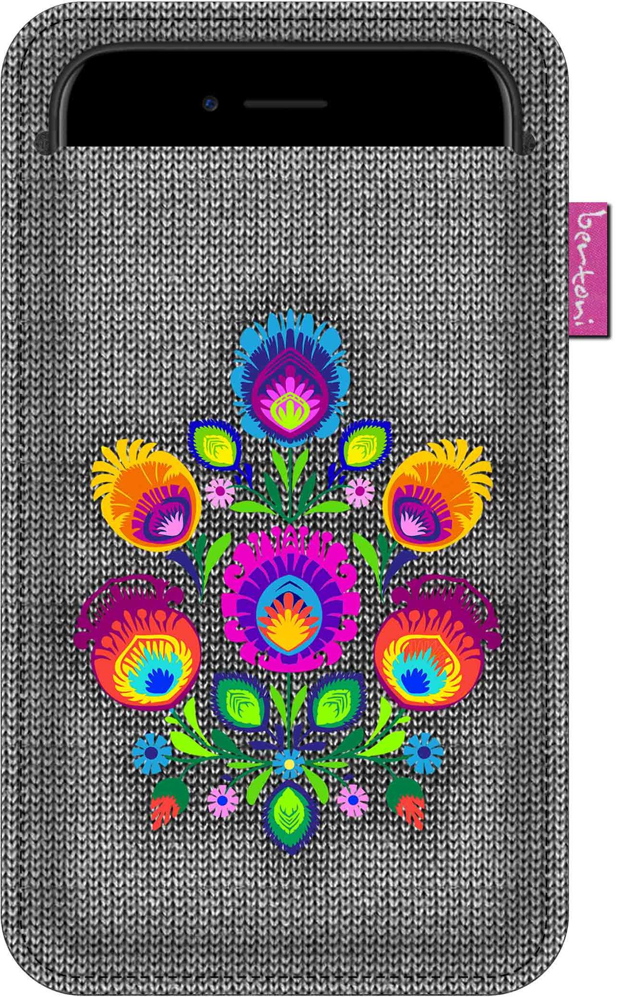 Smartphone-hülle, Jagna-muster – Ökologischer Filz, 105 X 175 Mm, Grau, Strapazierfähiger Druck, Schutz Für Ihr Smartphone, Waschbar Bei 40 °c, Bertoni