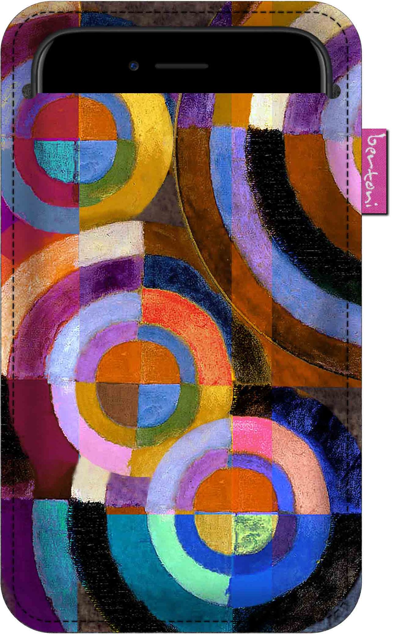 Smartphone-hülle, Kreismuster – Ökologischer Filz, 105 X 175 Mm, Grau, Strapazierfähiger Druck, Schutz Für Ihr Smartphone, Waschbar Bei 40 °c, Bertoni