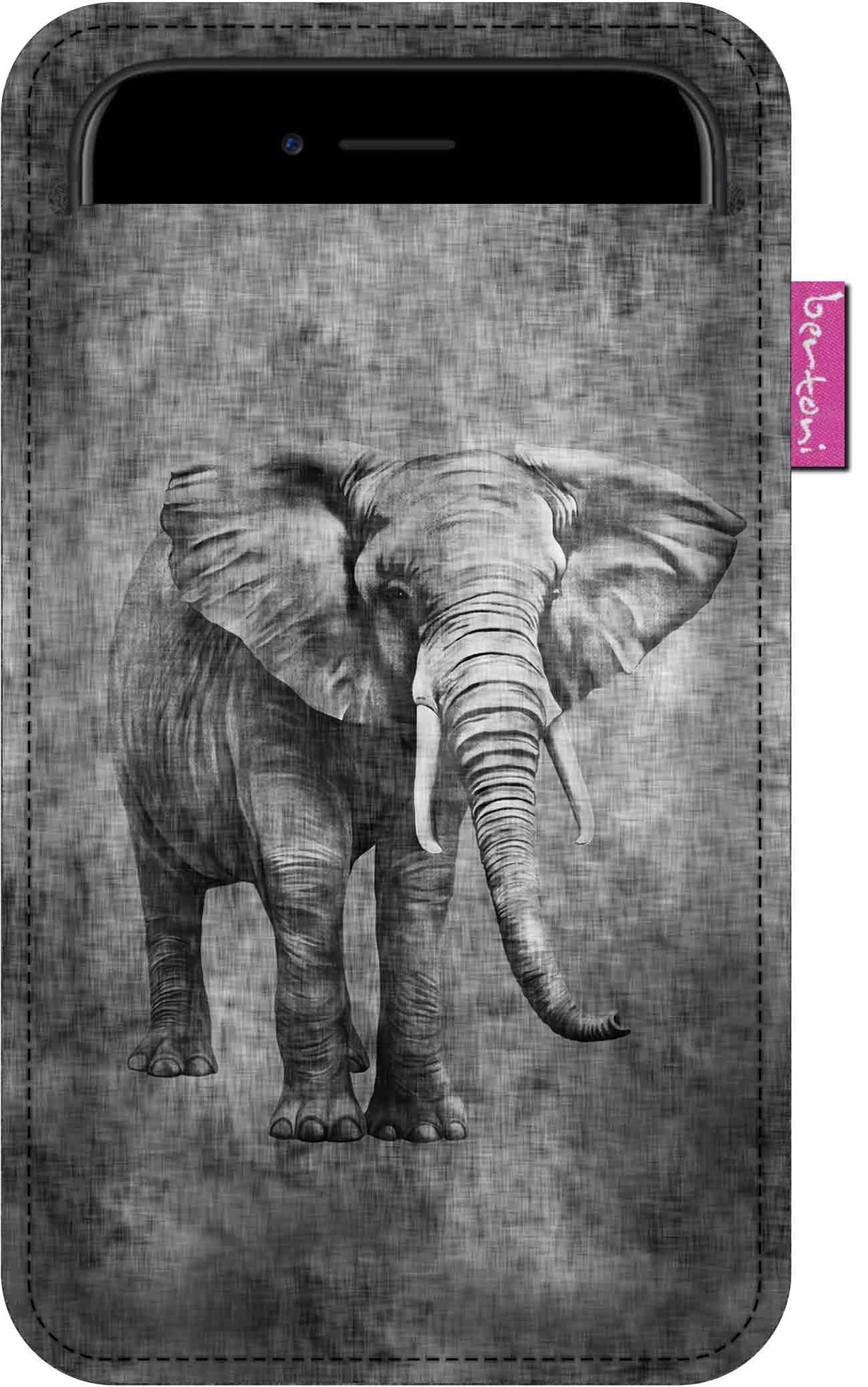 Smartphone-hülle, Kongo-muster – Ökologischer Filz, 105 X 175 Mm, Grau, Strapazierfähiger Druck, Schutz Für Ihr Smartphone, Waschbar Bei 40 °c, Bertoni