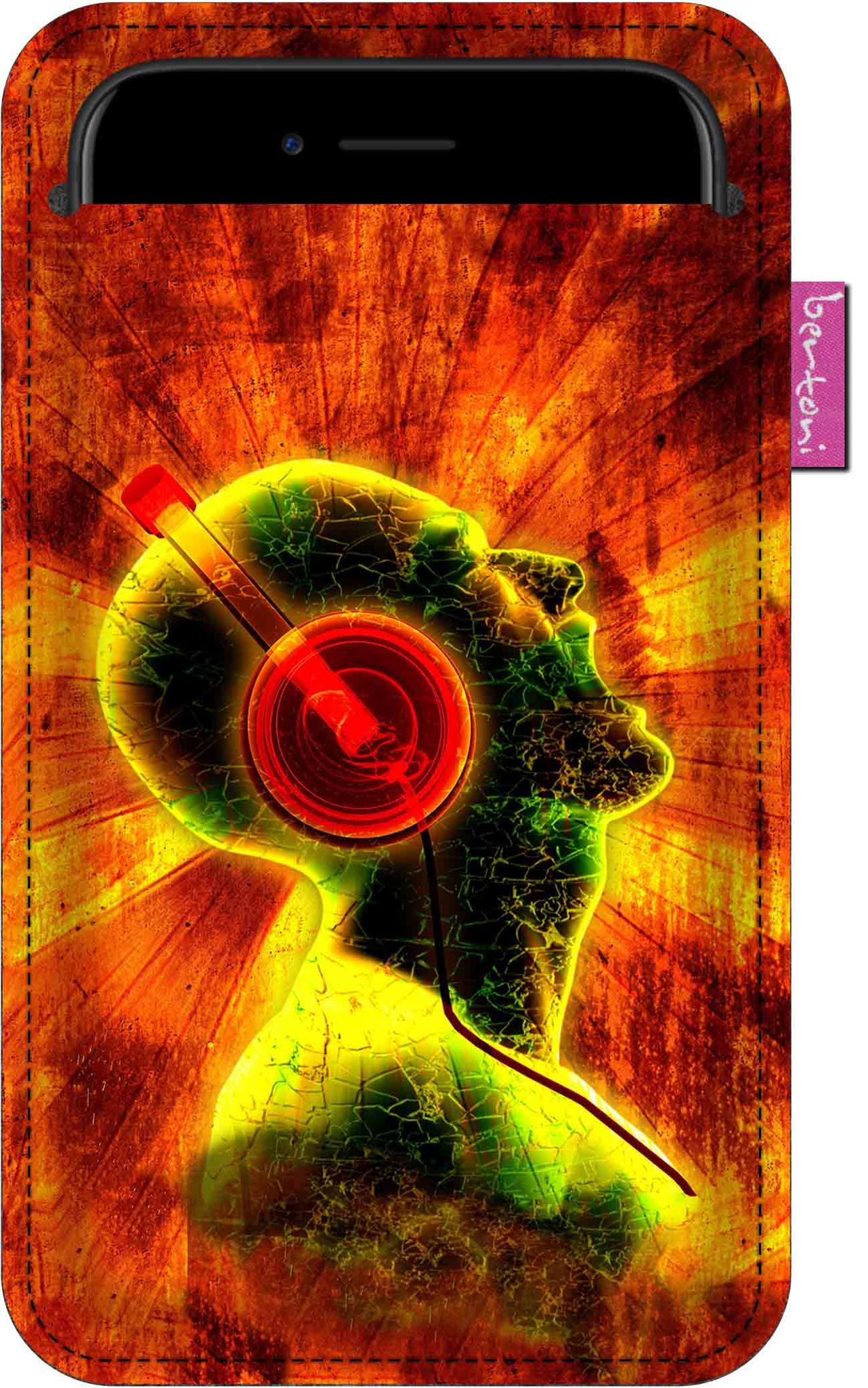 Smartphone-hülle Mit Musikmotiv – Ökologischer Filz, 105 X 175 Mm, Grau, Strapazierfähiger Druck, Schutz Für Ihr Smartphone, Waschbar Bei 40 °c, Bertoni