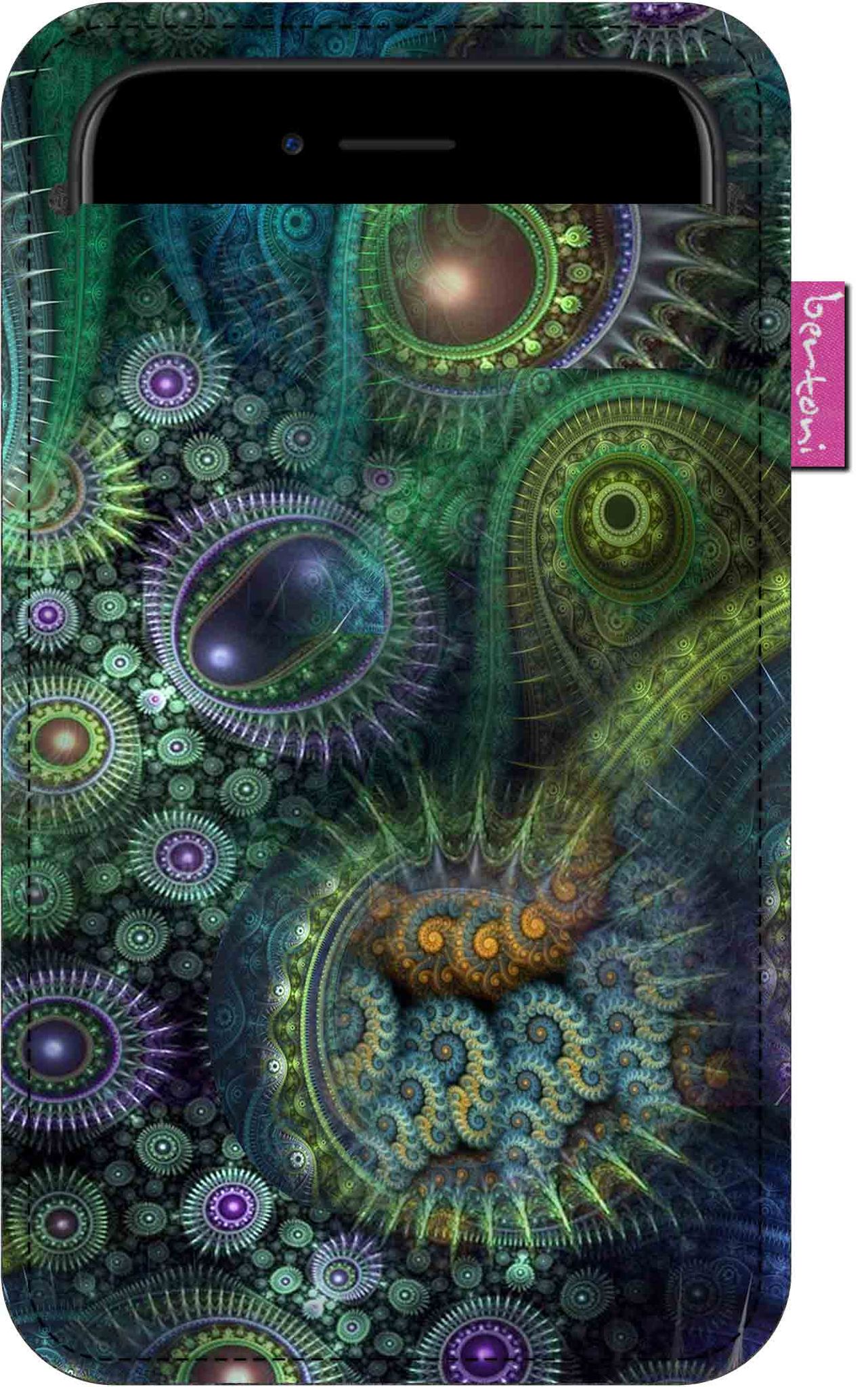 Smartphone-hülle, Nirvana-muster – Ökologischer Filz, 105 X 175 Mm, Grau, Strapazierfähiger Druck, Schutz Für Ihr Smartphone, Waschbar Bei 40 °c, Bertoni