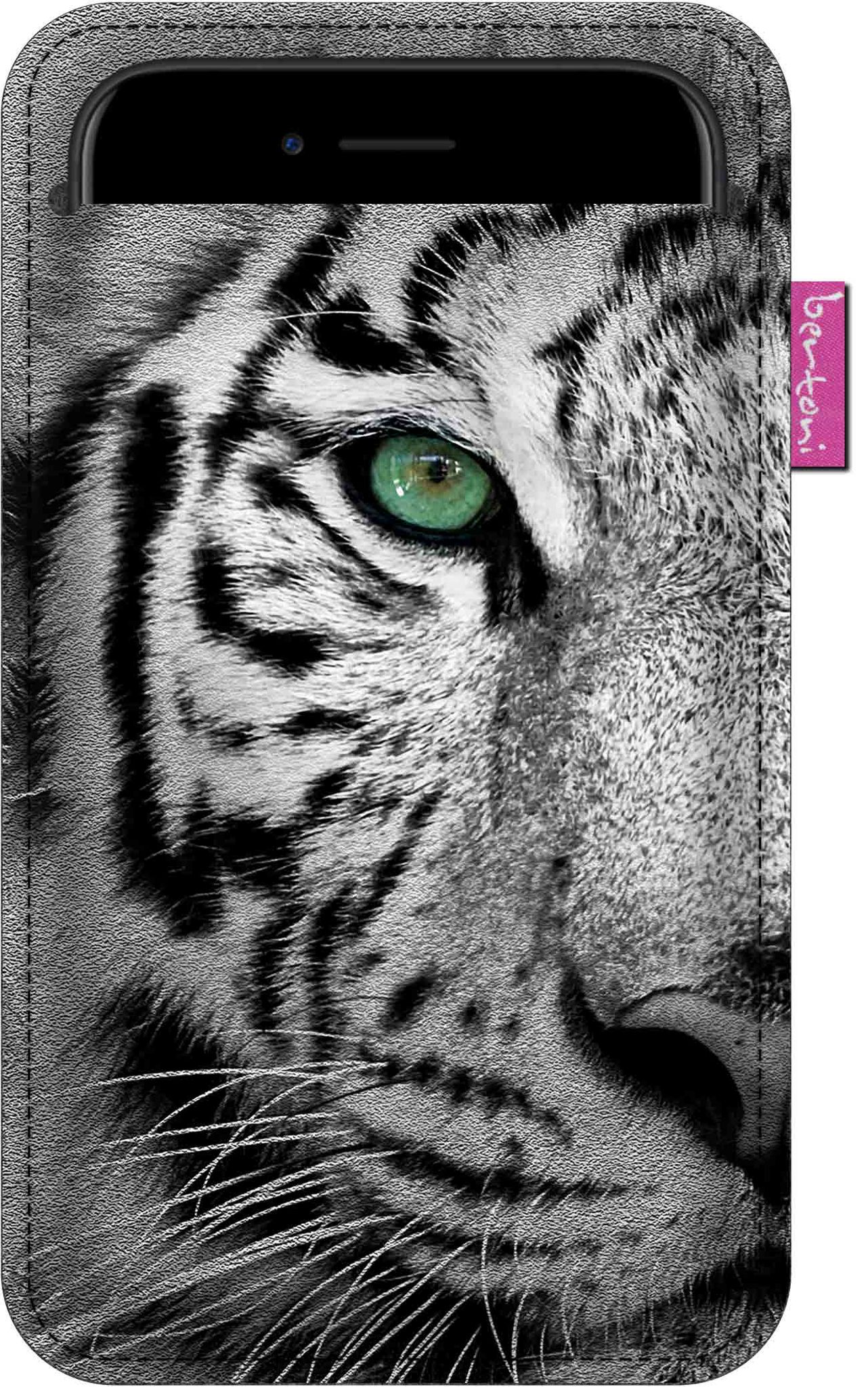 Smartphone-hülle Mit Tiger-motiv – Ökologischer Filz, 105 X 175 Mm, Grau, Strapazierfähiger Druck, Schutz Für Ihr Smartphone, Waschbar Bei 40 °c, Bertoni