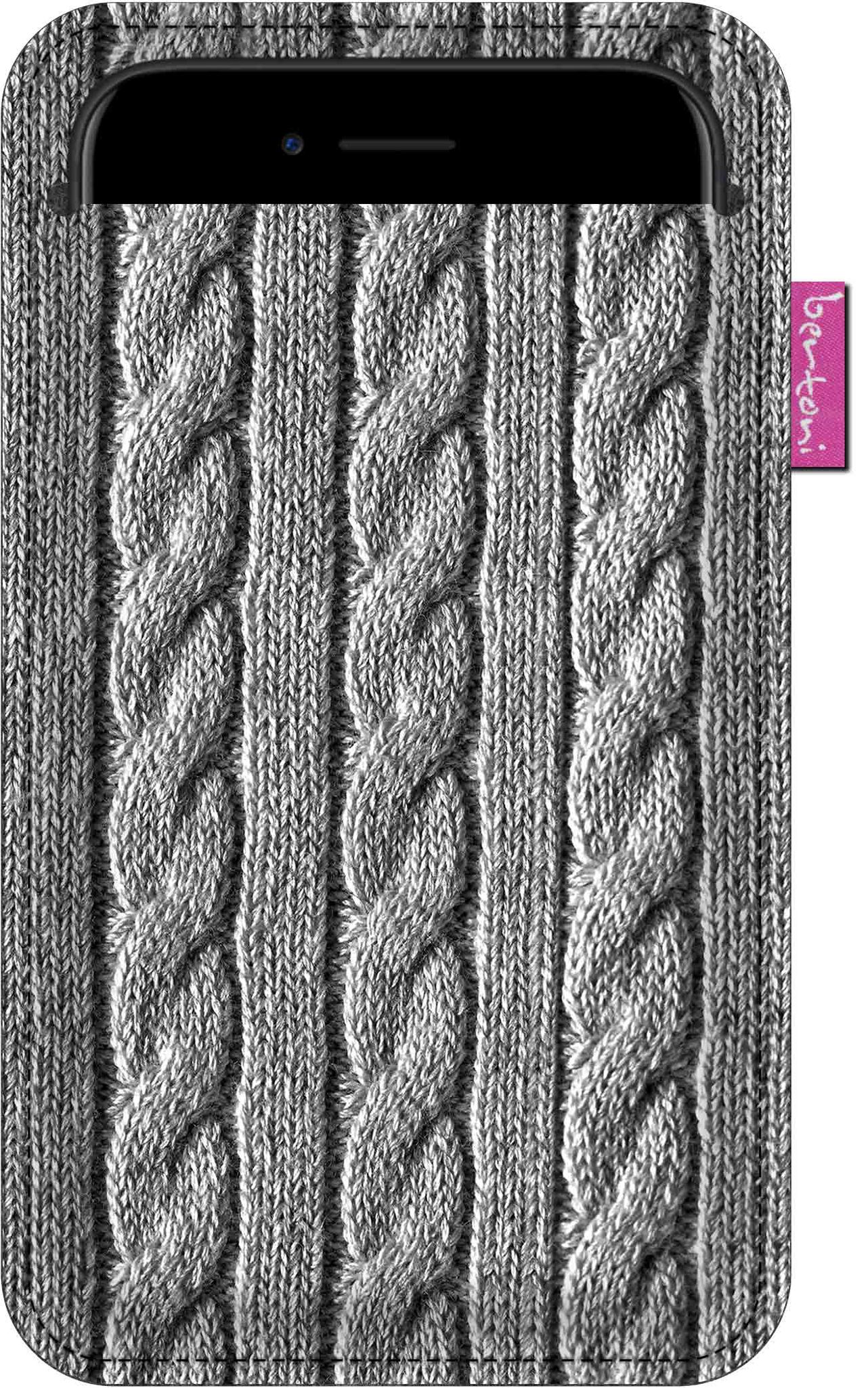 Smartphone-hülle, Flechtmuster – Ökologischer Filz, 105 X 175 Mm, Grau, Strapazierfähiger Druck, Schutz Für Ihr Smartphone, Waschbar Bei 40 °c, Bertoni