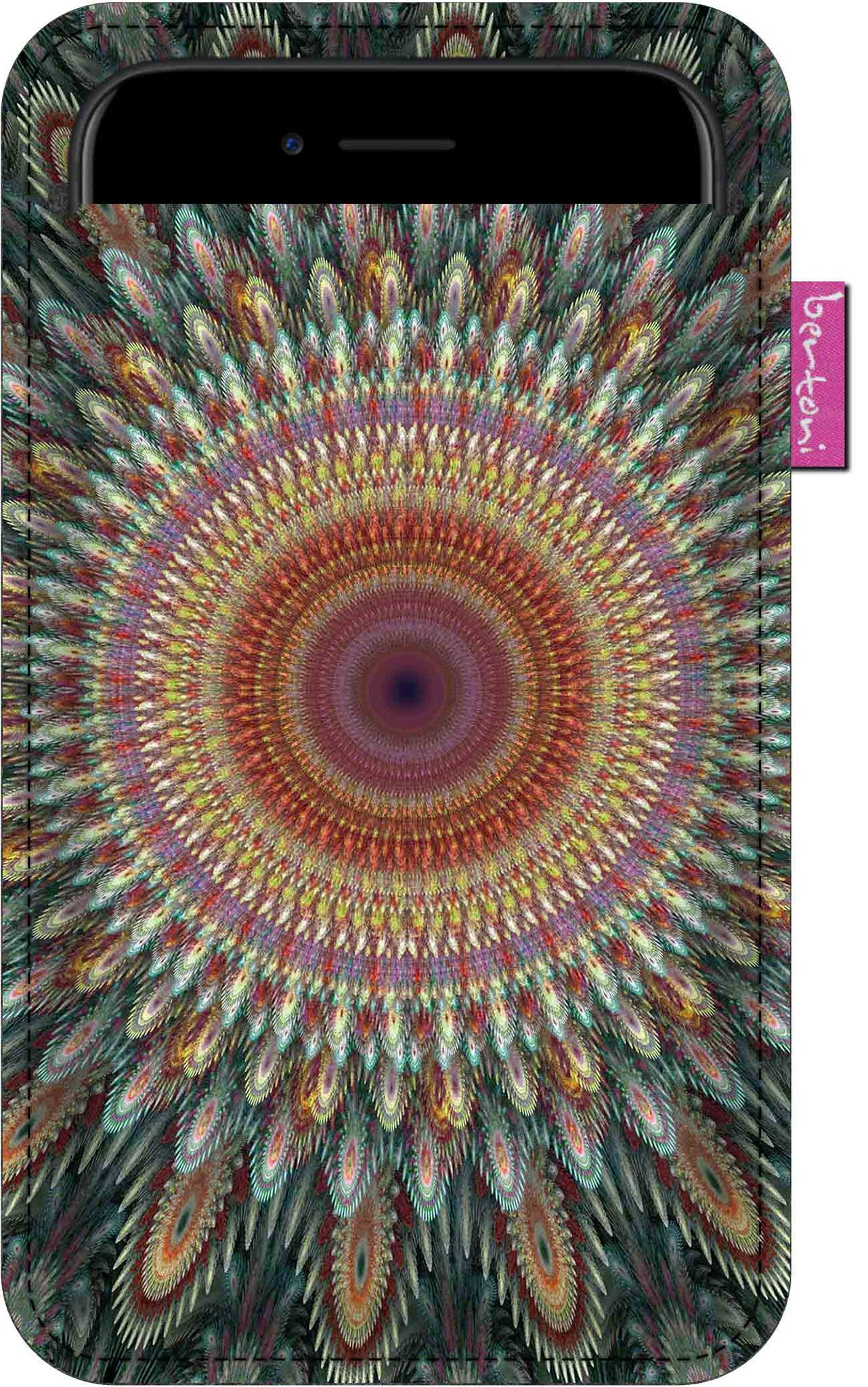 Smartphone-hülle, Kaleidoskop-muster – Ökologischer Filz, 105 X 175 Mm, Grau, Strapazierfähiger Druck, Schutz Für Ihr Smartphone, Waschbar Bei 40 °c, Bertoni