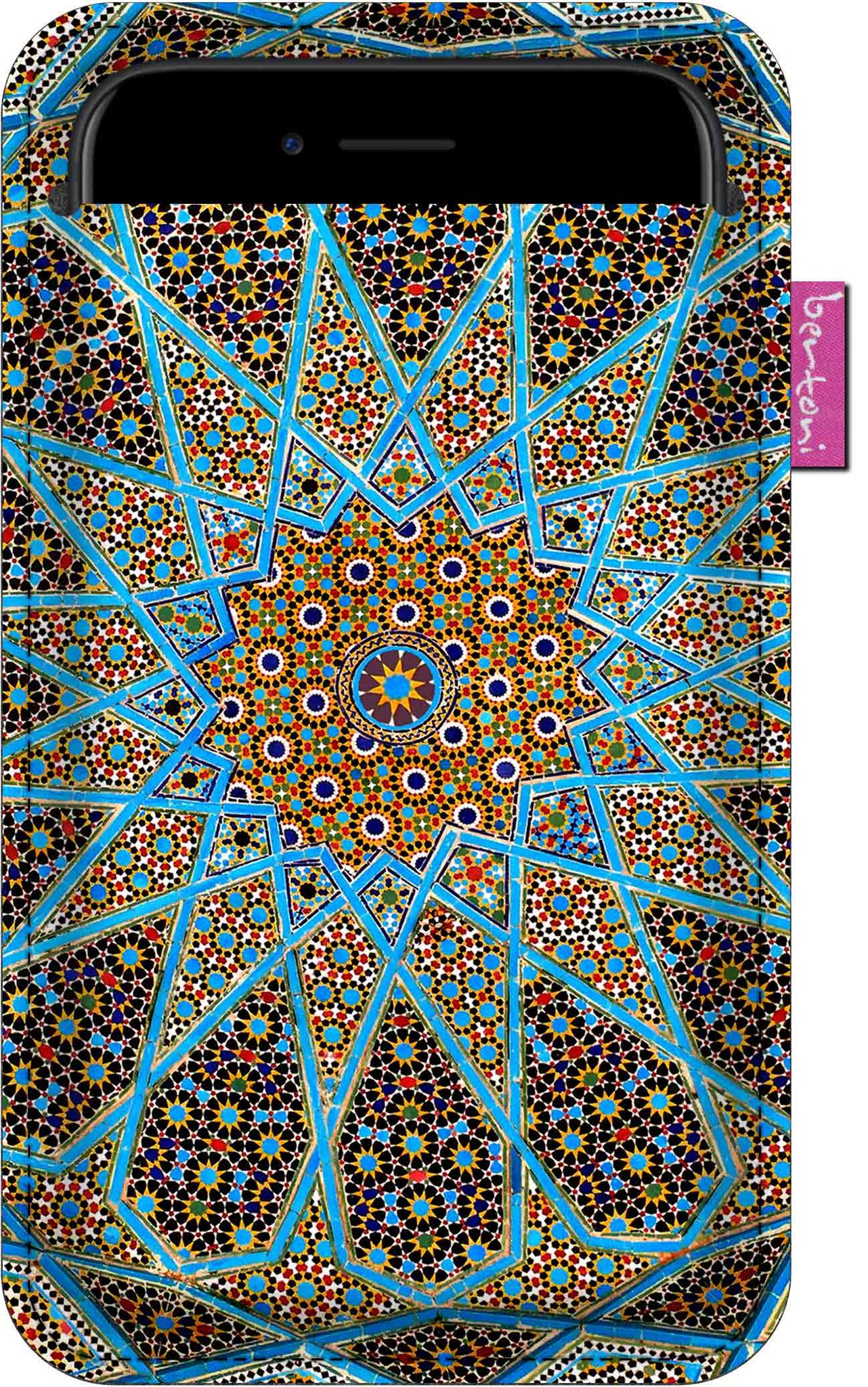 Smartphone-hülle, Aisha-muster – Umweltfreundlicher Filz, 105 X 195 Mm, Grau, Strapazierfähiger Druck, Schützt Das Handy, Waschbar Bei 40 °c, Bertoni