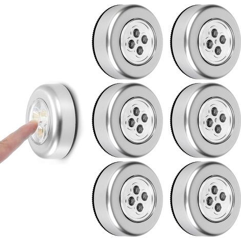 Led-strahler Für Zusätzliche Beleuchtung, 6er-pack Batteriebetriebene, Selbstklebende Led-strahler, Intelligente Touch-schalterleuchten, Kabellose, Berührungsaktivierte Leuchten Für Küchen, Treppenhäu