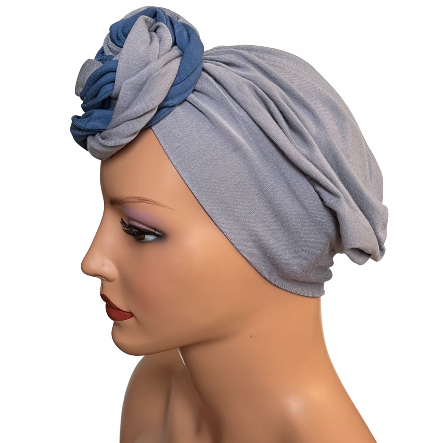 Sejla Turban, Grau 116, Geknitterter Schal, Ohne Muster, Auch Nach Der Chemotherapie