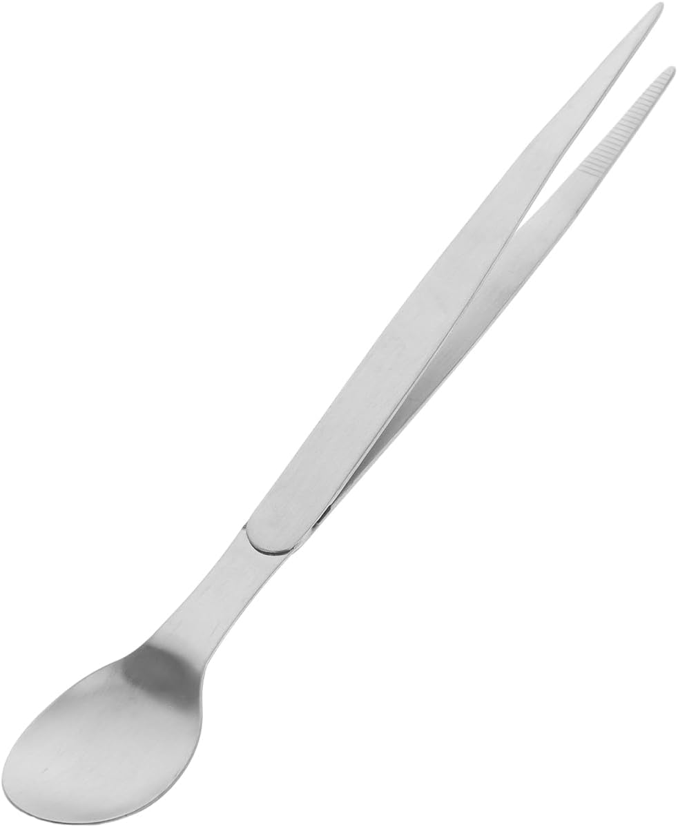 Mini Tasting Spoon Stainless Steel Kitchen Utensil With Chopsticks And Tweezers Compact Tasting Tool For Kitchen Restaurant And Hotel 20.50 Cm